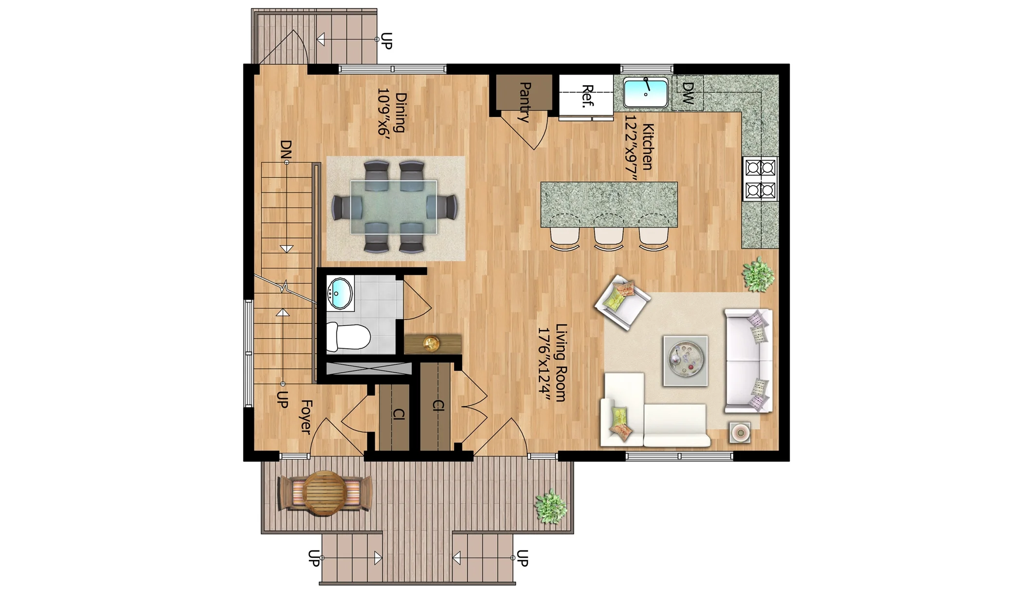1st Floor - Unit 1 Living Space