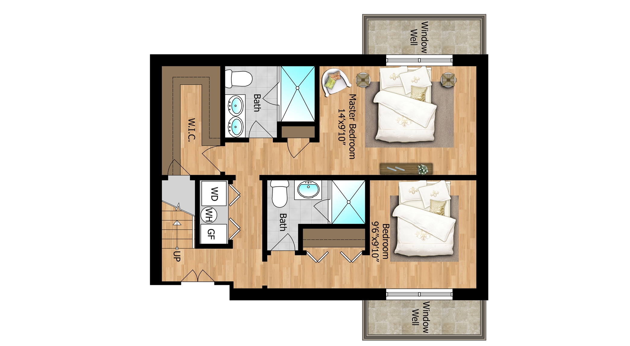 Lower Level - Unit 1 Bedrooms
