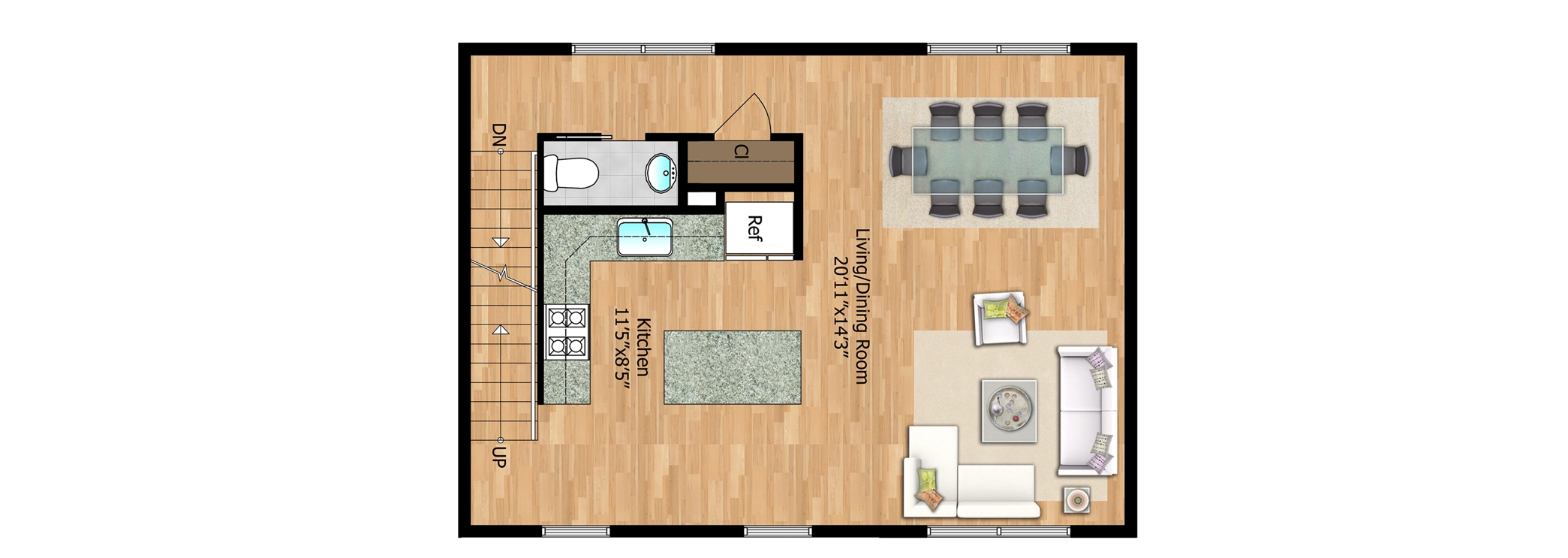 2nd Floor - Unit 2 Living Space