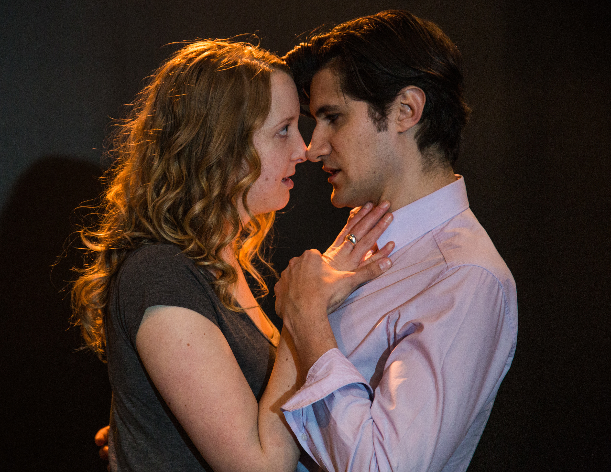 A rare romantic moment between Dora Carroll and myself, in our muscular staging of Hamlet - April / May 2015 (photo by Gio Navarro)
