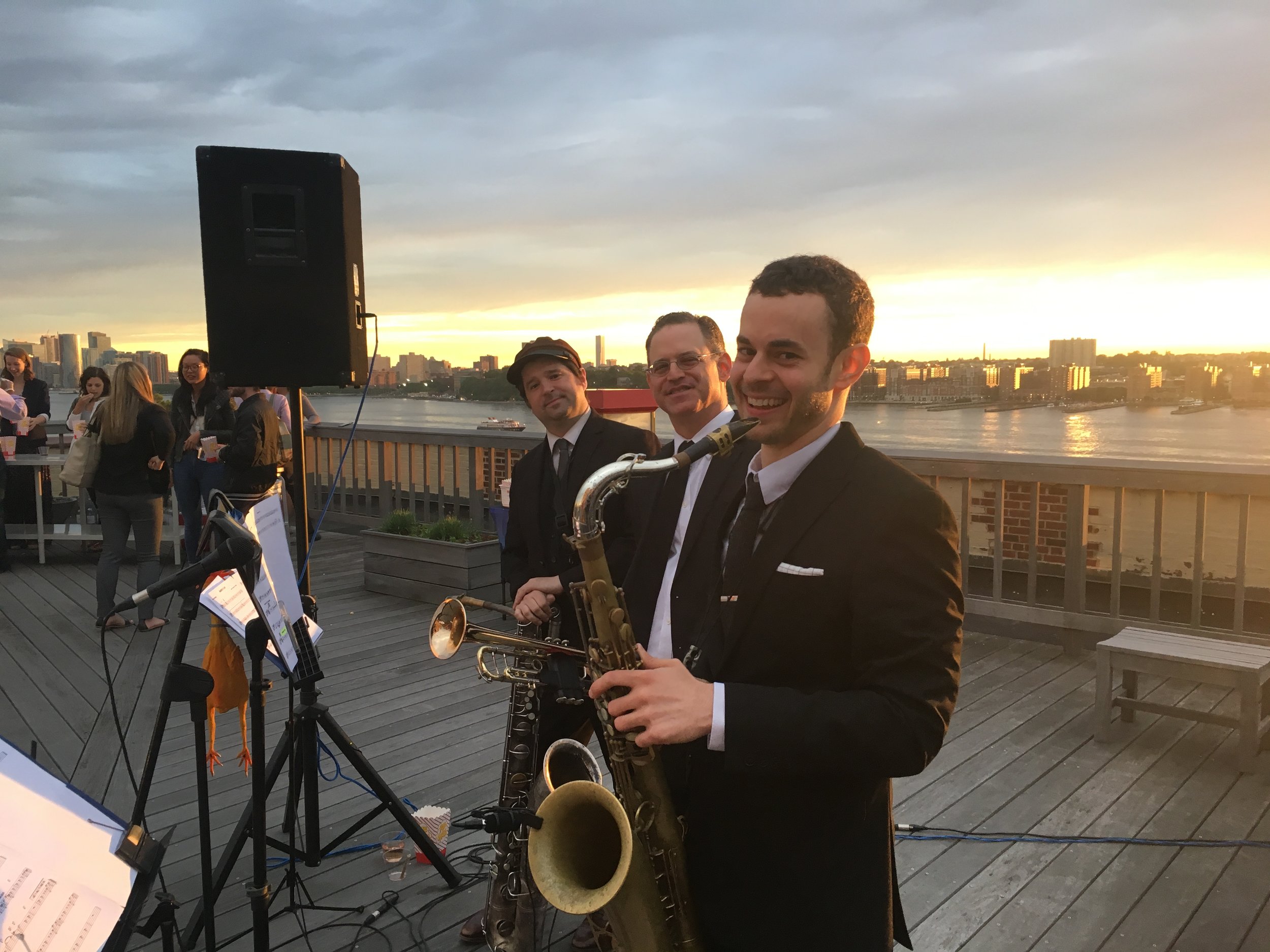 Peter & the Master Keys playing on the rooftop of the Starret Lehigh building