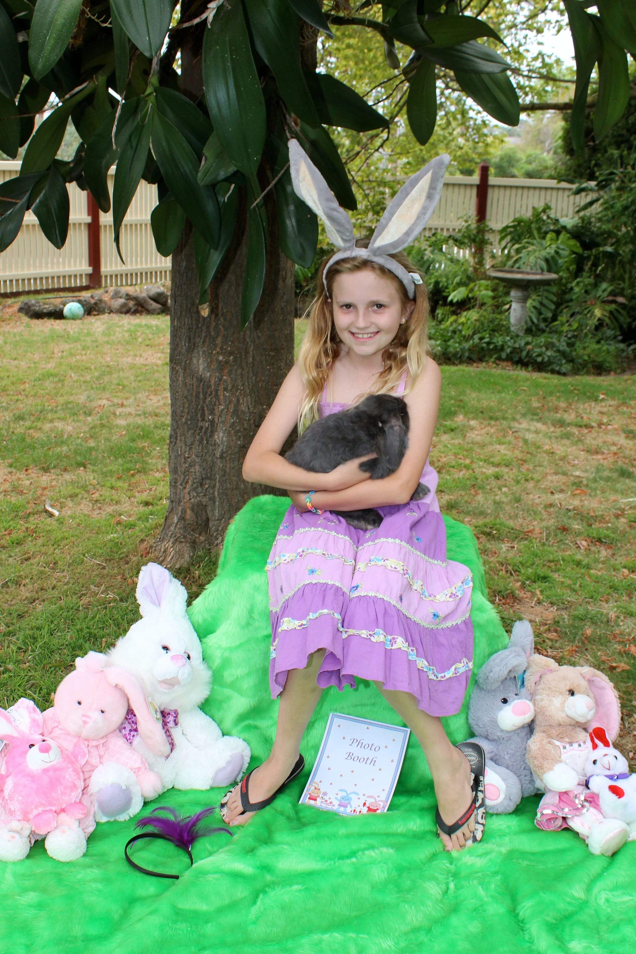Olivia and Tibbles at the Photo Booth