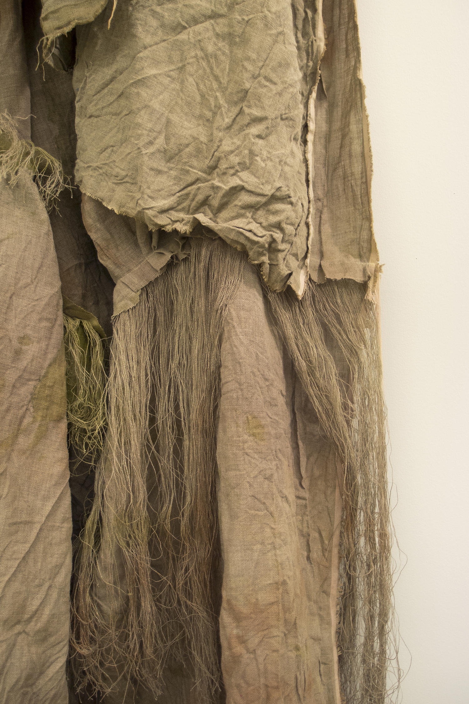   (untitled)  [detail] 2012 fabric dye, acrylic, gouache, watercolor, thread on linen    