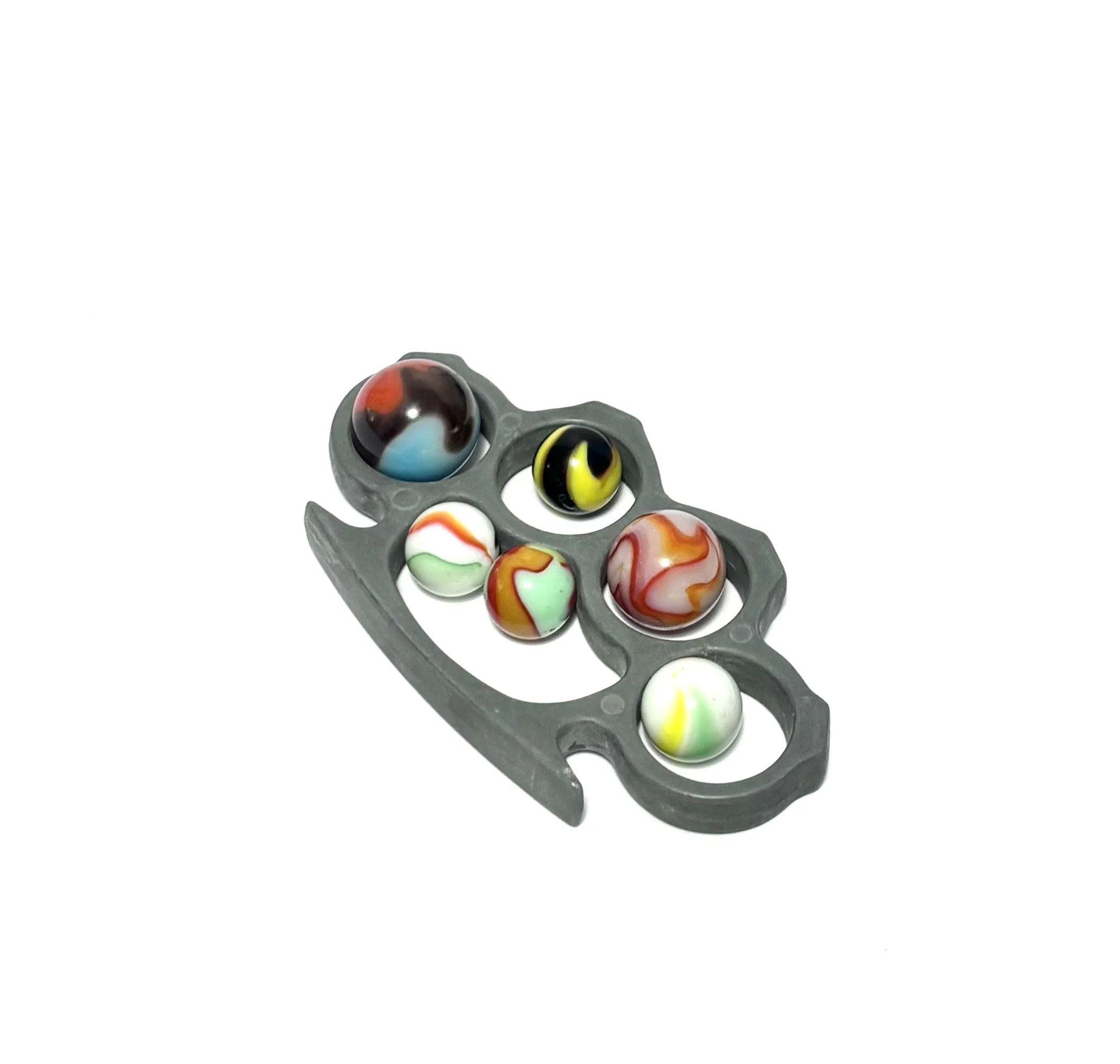 own good - aluminum knuckle dusters with glass marbles