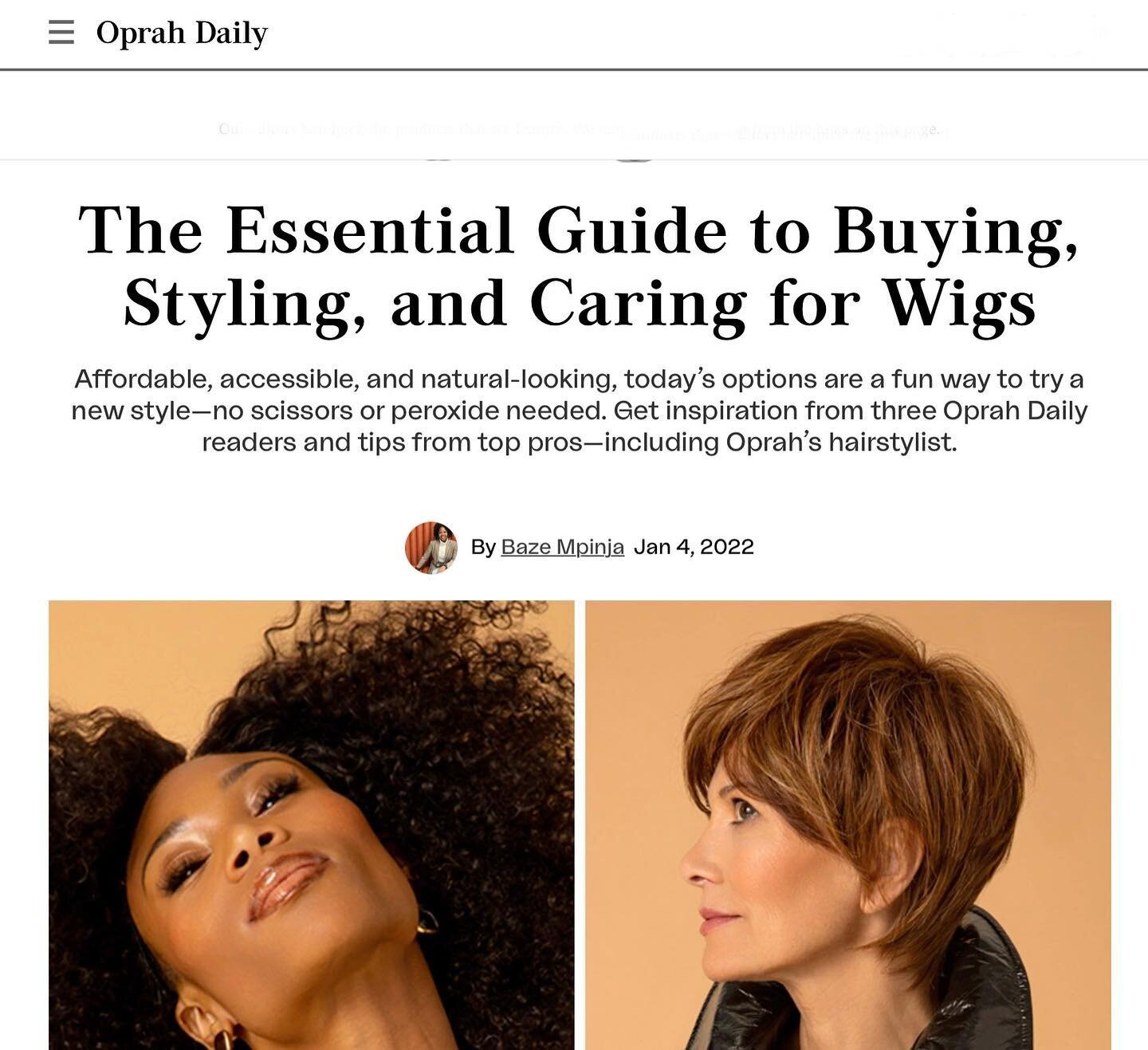 Thank you @oprahdaily for including us in this feature on #wigs ! by @bazempinja . Full story link in bio 💕#wigbar @isaacdavidsonhair