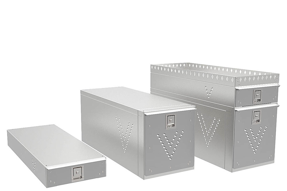 Large tool drawers with an optional crown