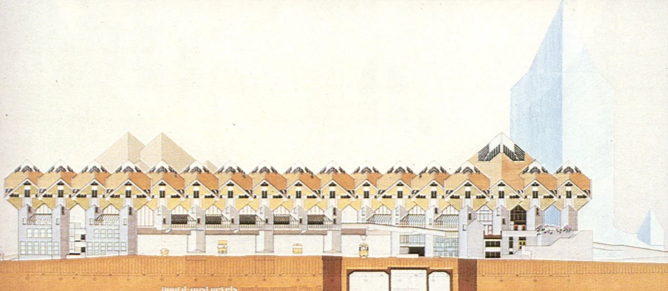 Ansichtsplan des Wohnkompexes von Piet Blom, Bildquelle: www.archdaily.com