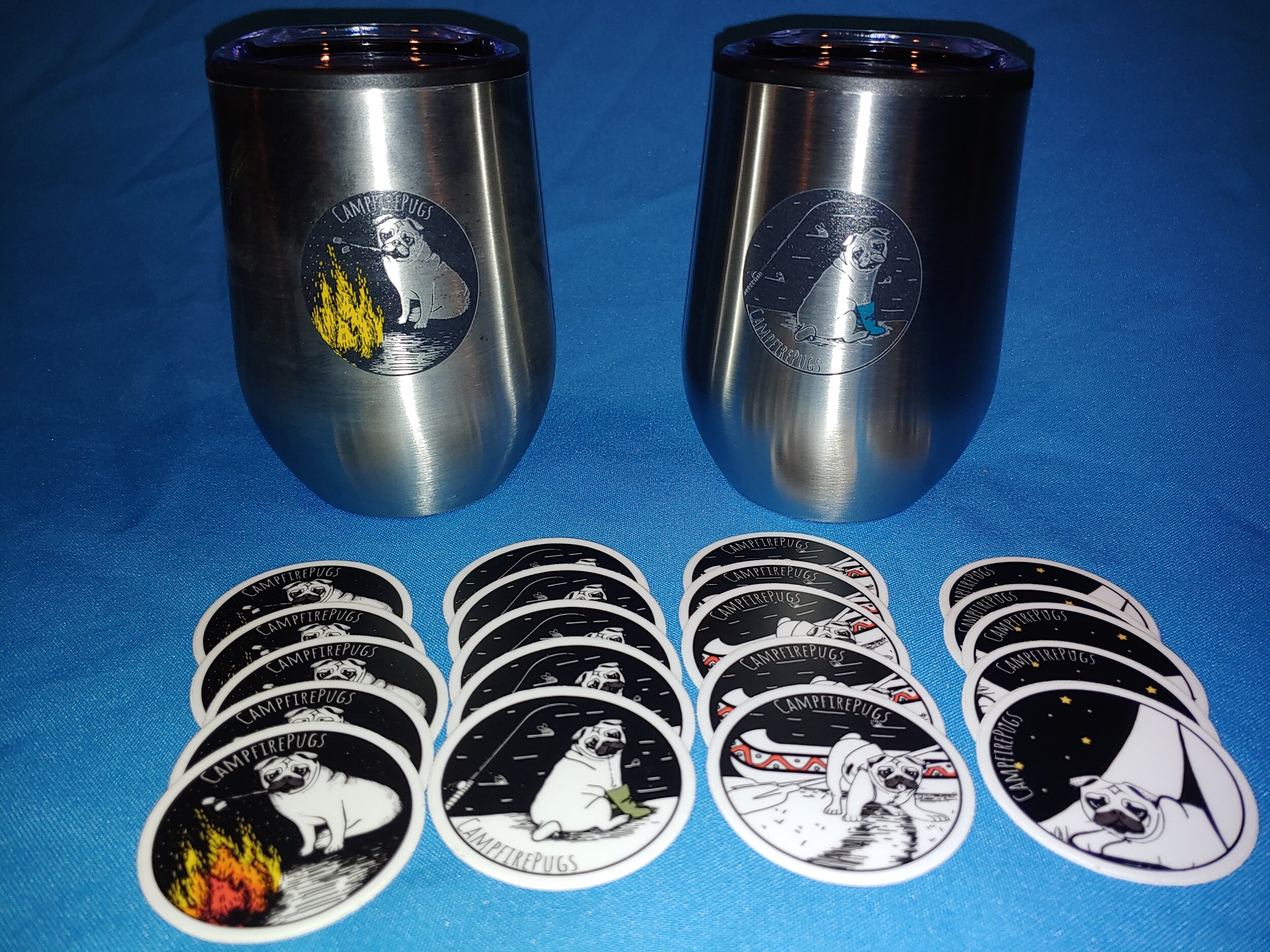 #60 - Campfire Pugs Etsy Shop Mugs and Stickers Gift Set