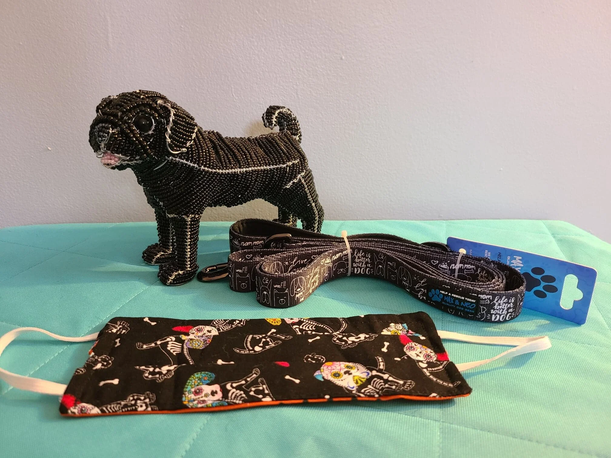 #82 Beaded Black Pug