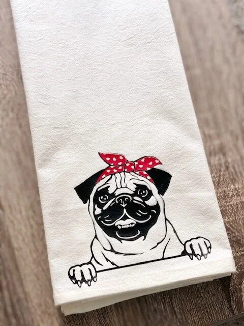 #98 Precious Pug Flour Sack Towel
