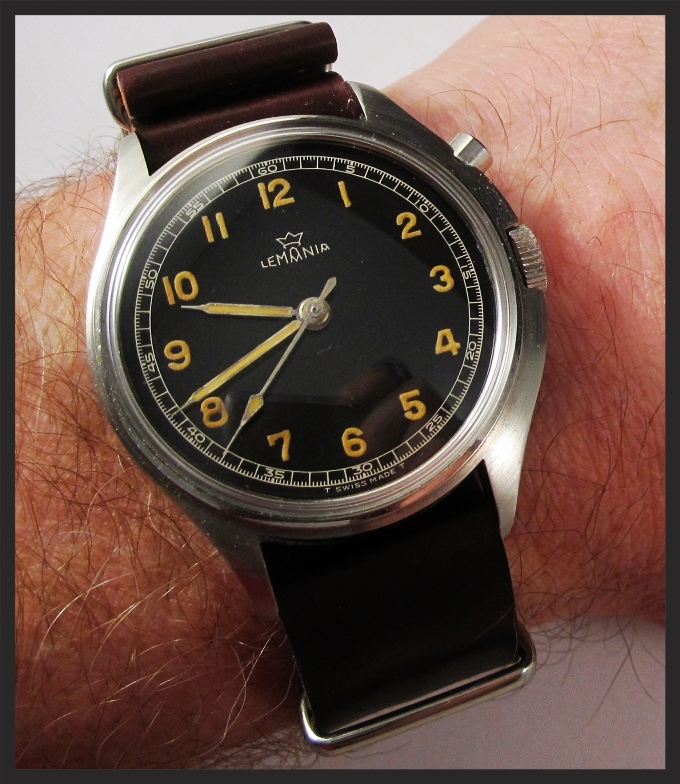 Lemania Tg 195 Swedish Military on a MIL strap. One of the most beautiful watches ever made.