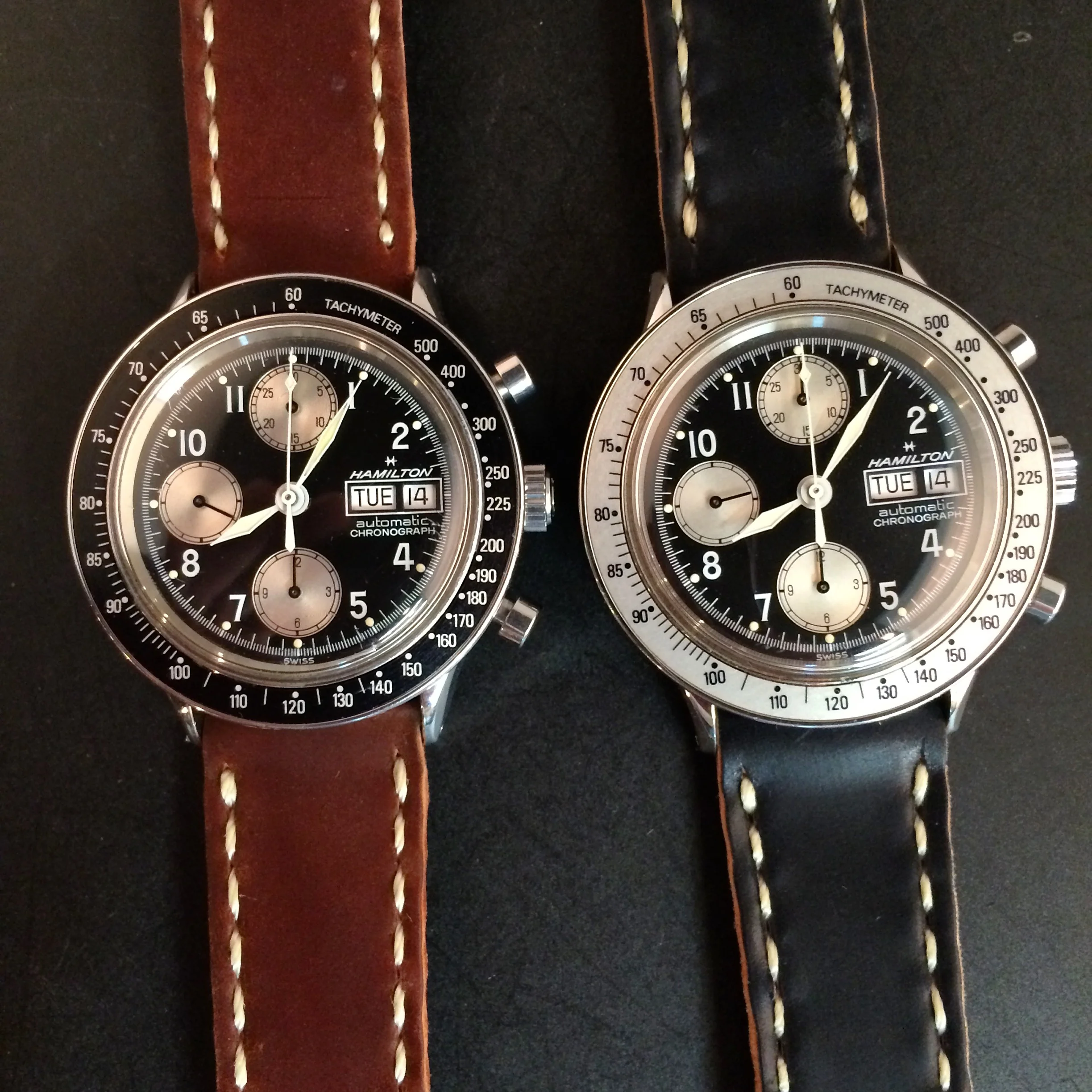 Hamilton reference 9379 chronographs.