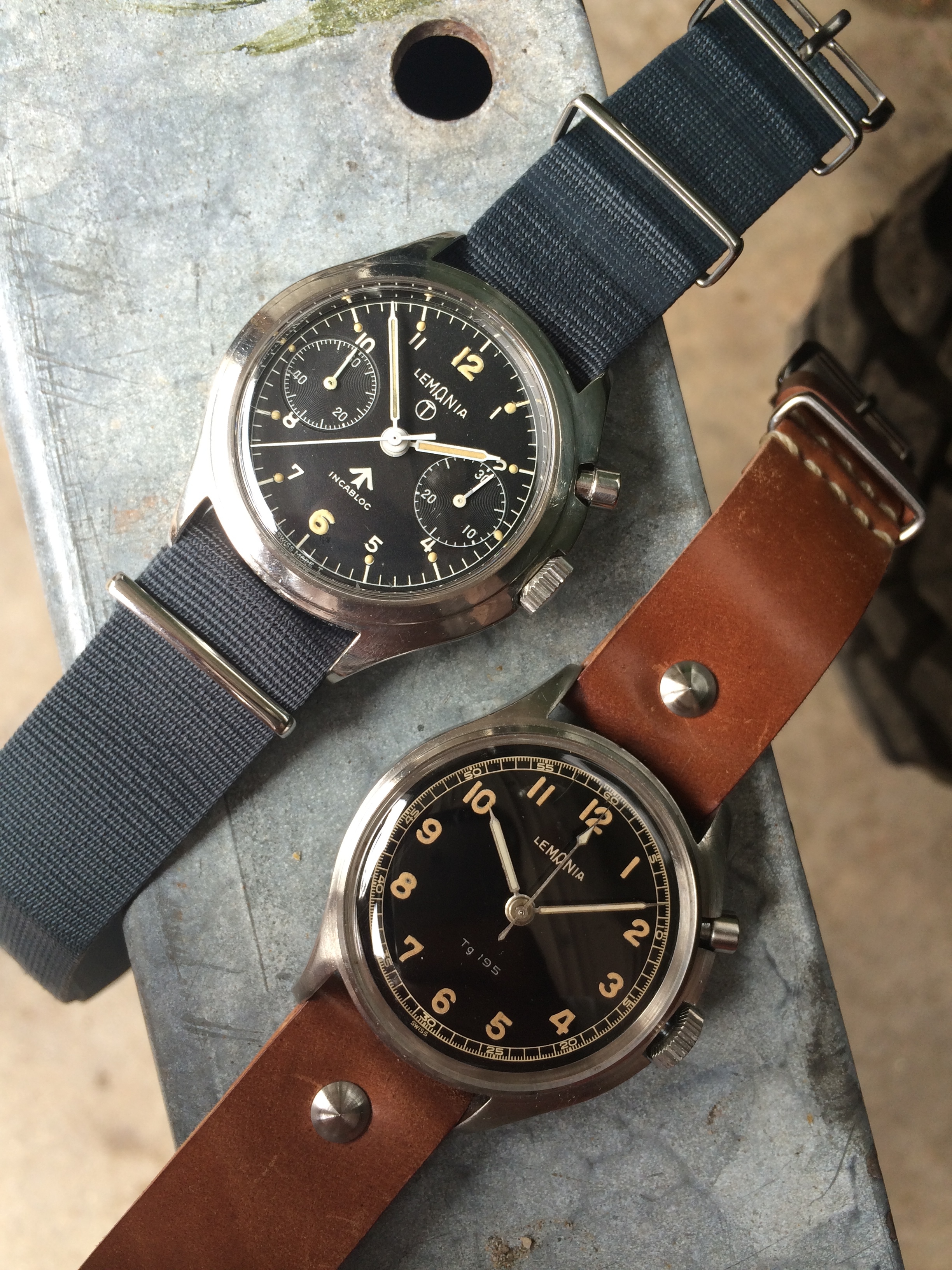 Lemania one button chronographs.