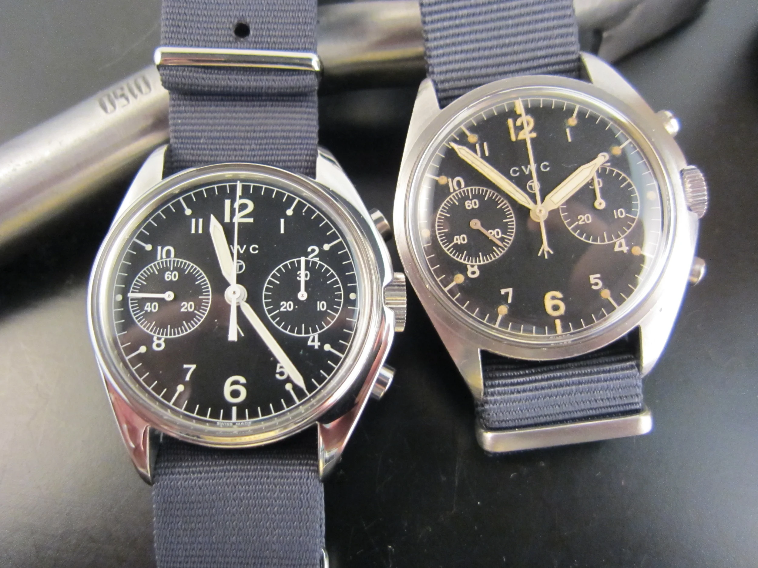 CWC RAF chronographs, re-made and original.