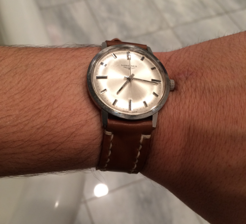 Vintage Longines on a Whiskey Arts & Crafts.