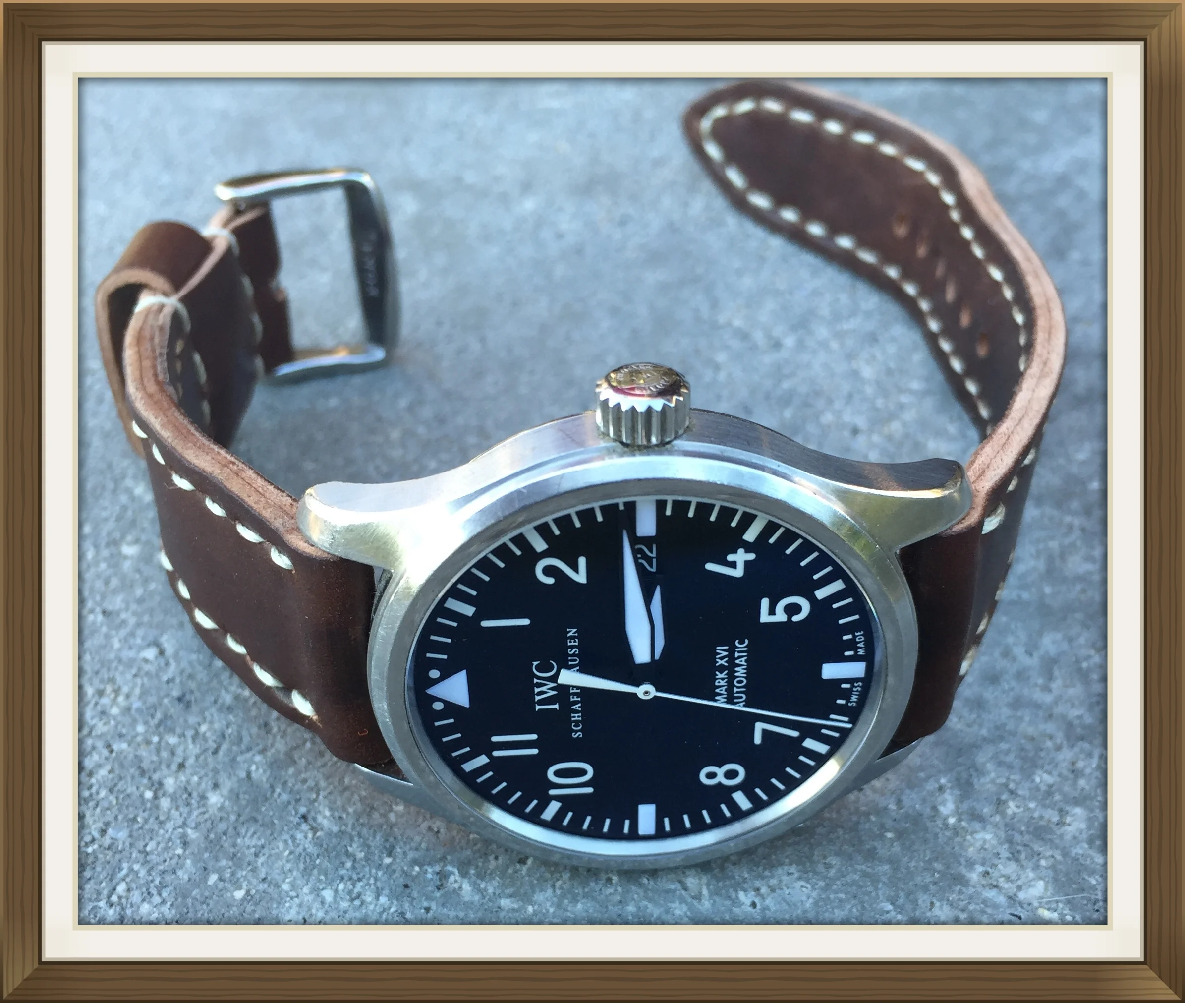 IWC Mk XVI Flieger on Cognac Arts & Crafts.