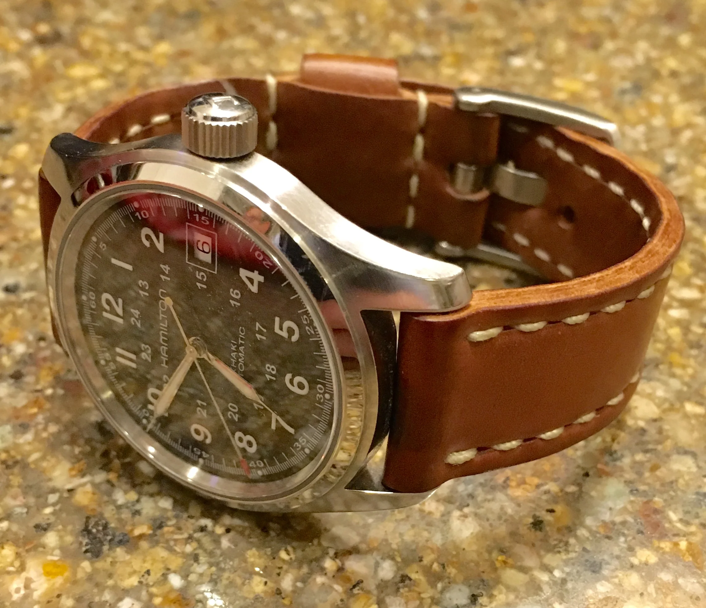 Hamilton Khaki Auto on a Natural Arts & Crafts. A classic combo.