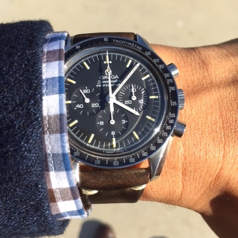 Speedmaster + Cognac shell + California sunshine = Perfection.