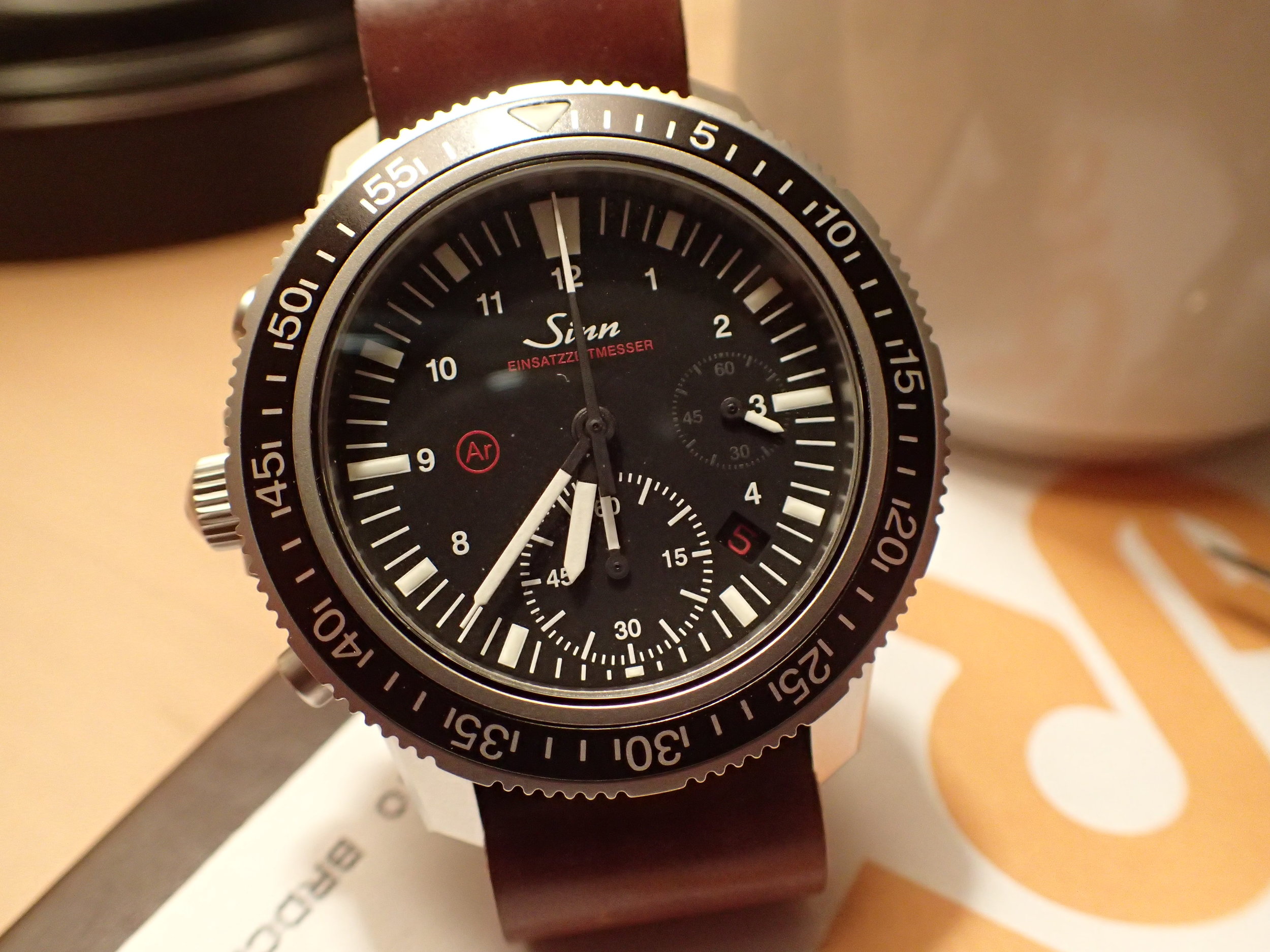 Omit the running seconds hand at 3:00 and lume the chronograph minutes dial and this watch would be perfect. 