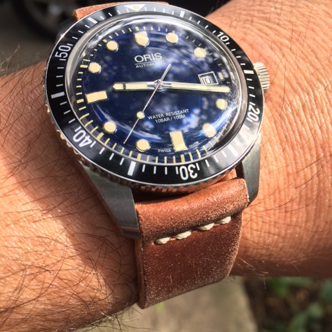 Oris Diver's Sixty-Five Blue on Natural two-piece. This watch is amazing!
