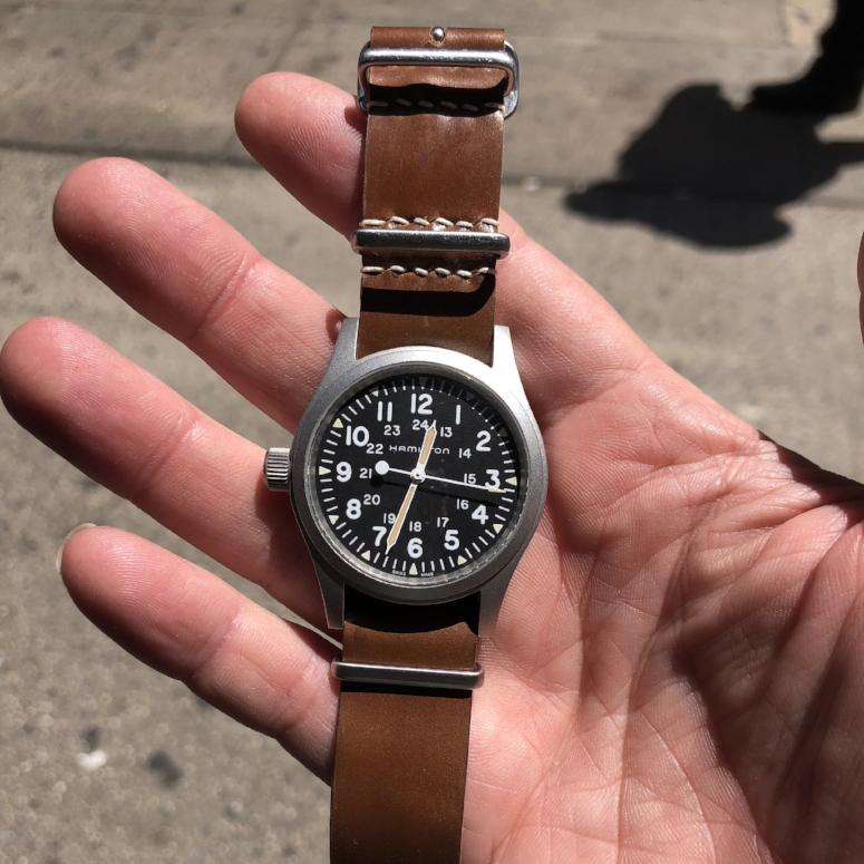 Hamilton hand-wound MIL-W re-issue on MIL strap. Note the rare destro conversion -- way to make it your own!