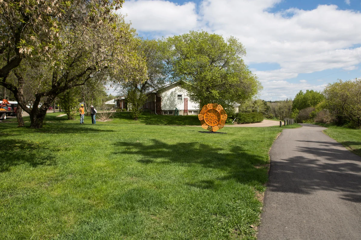 View to east on bike path
