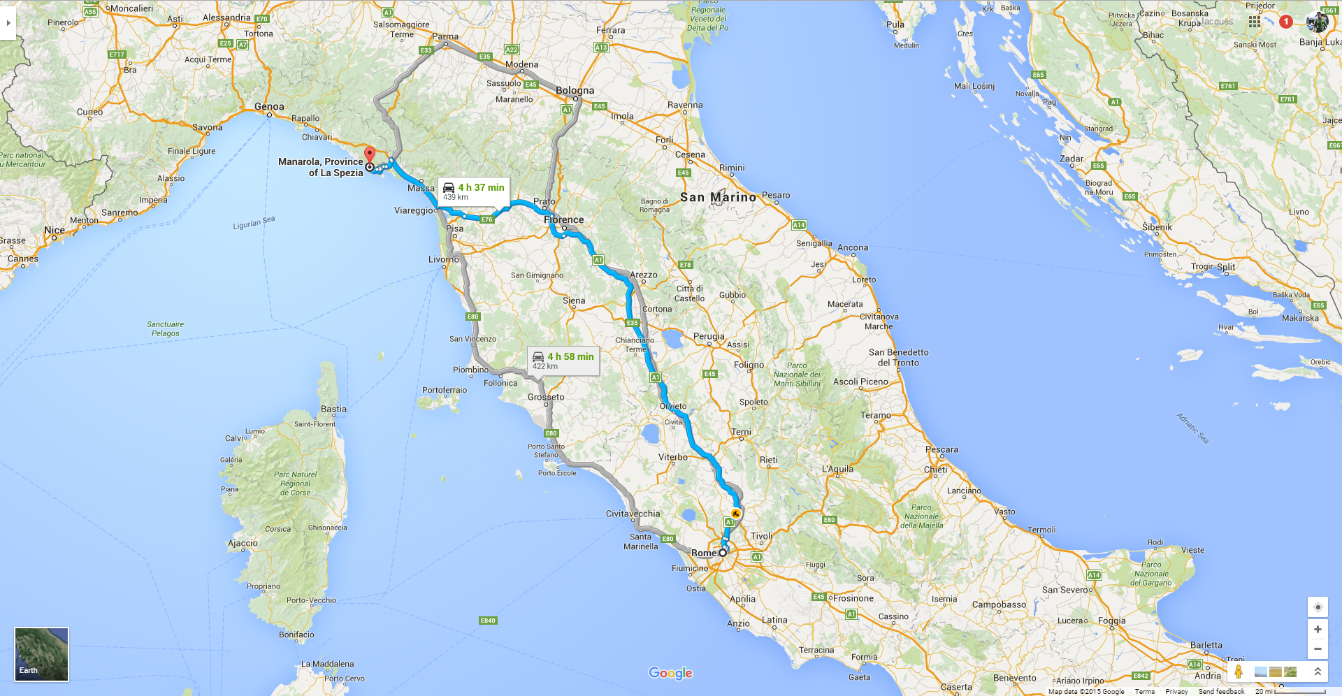 The box accompanied us through Rome, Florence, parts of Pisa and the port of La Spezia before we reached our destination in Cinque Terre.
