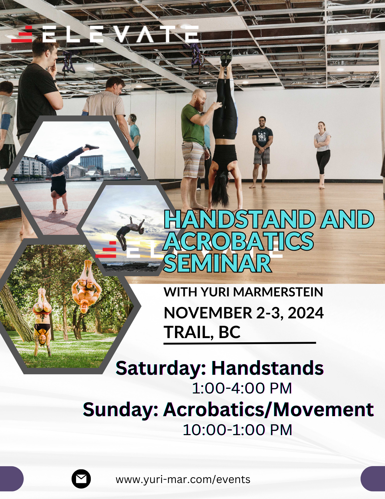 Handstands and Acrobatics Seminar in Trail, BC