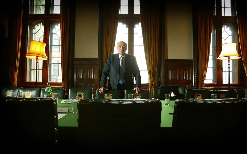 Conservative Party Leader Iain Duncan Smith stands in the Shadow Cabinet room in Parliament. London, England. Janurary 2003.