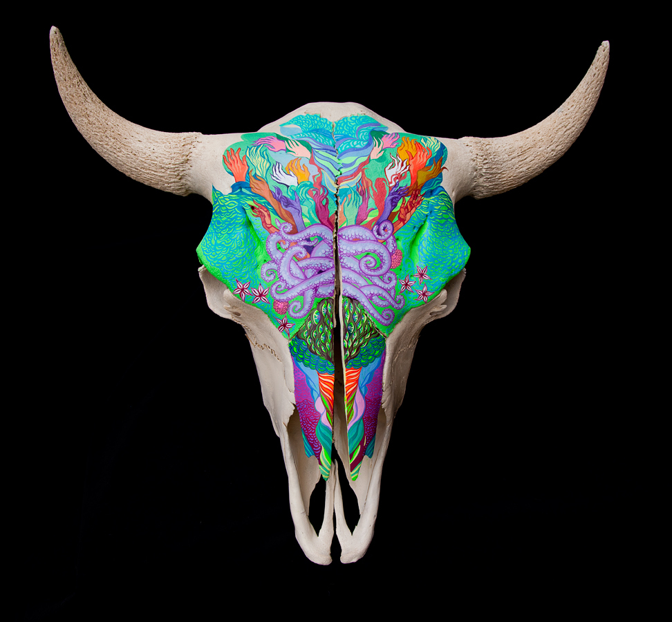 Jordan Piantedosi - Painted steer skull