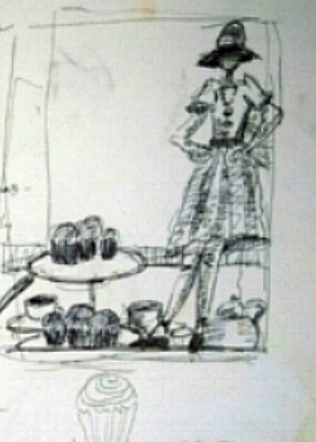 Beginning sketches for It's Not as Perfect as You Pretend.