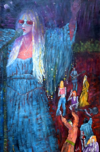 Journey Back to Woodstock, by Lisa Bartell oil on canvas, $500 http://www.galleryc.net