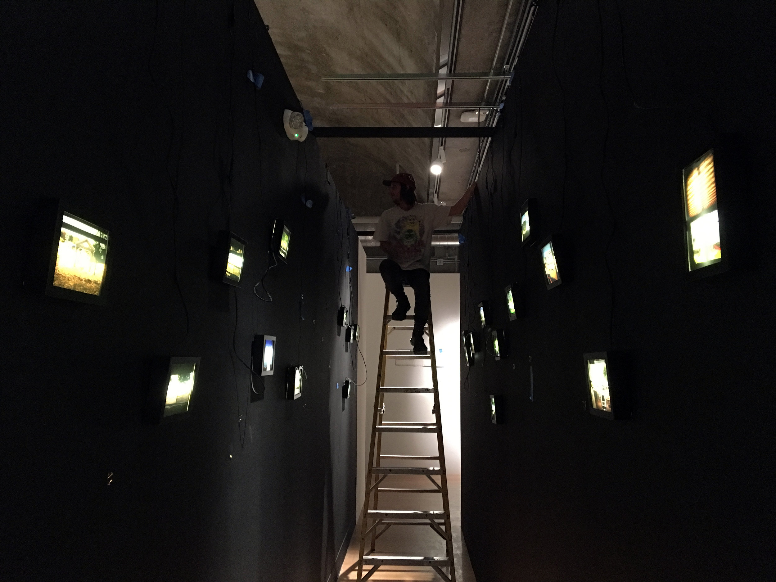 Action shot from the install! A million and one thanks to Joey Russo for his intrepid ladder skills and overall install assistance!