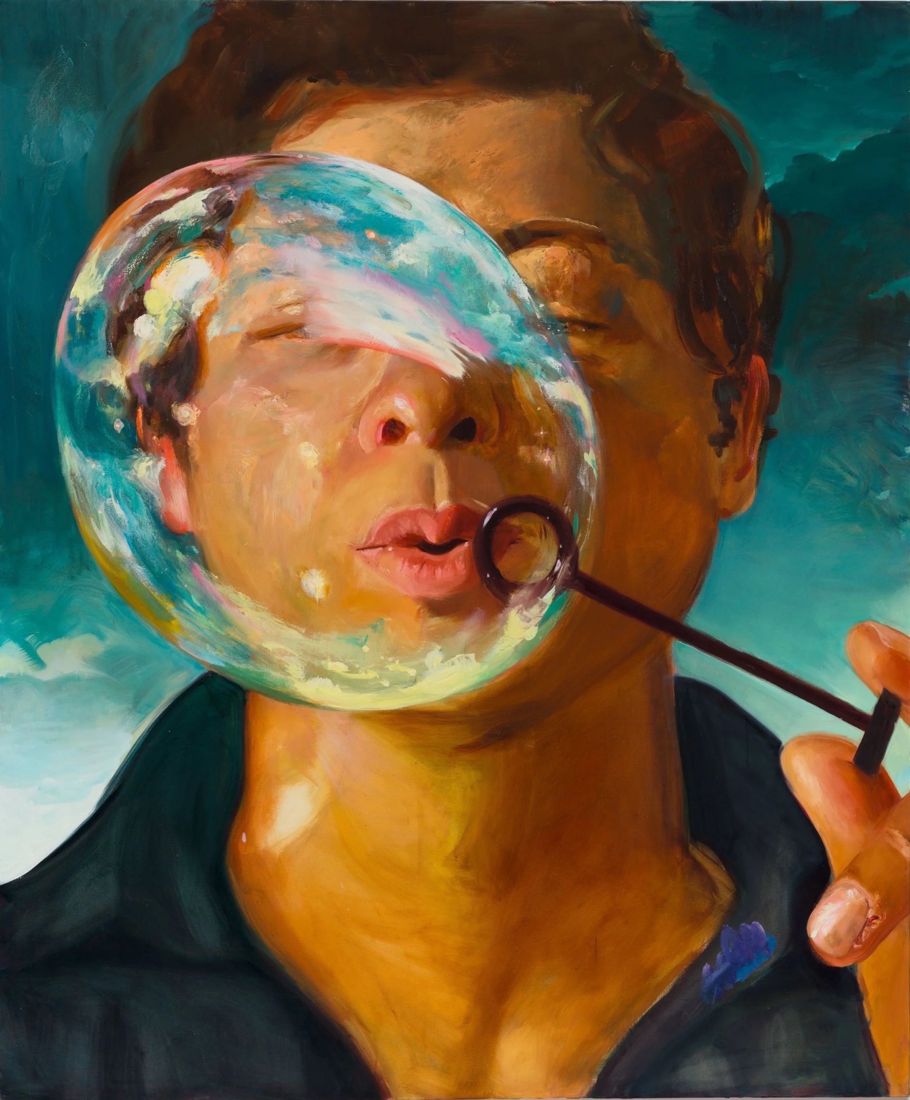 "In Due Time", 2023, oil on canvas, 72 x 60 in. 