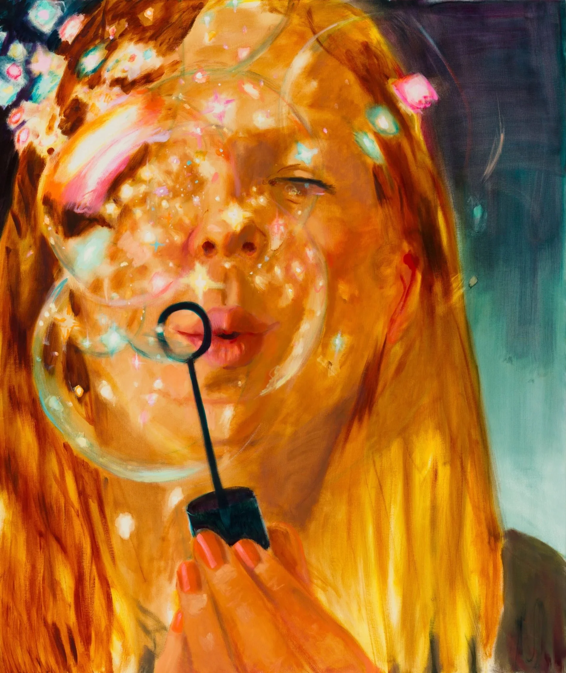 "When the Light Strikes", 2023, oil on linen, 74.75 x 63 in.