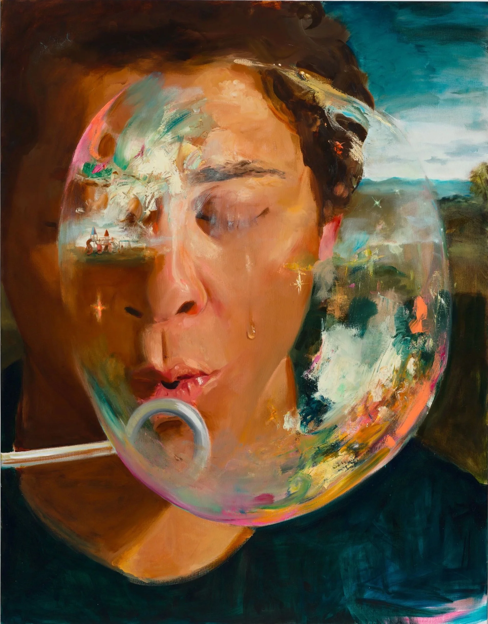 "Only a Glimpse", 2023, oil on linen, 63 x 49.25 in. 