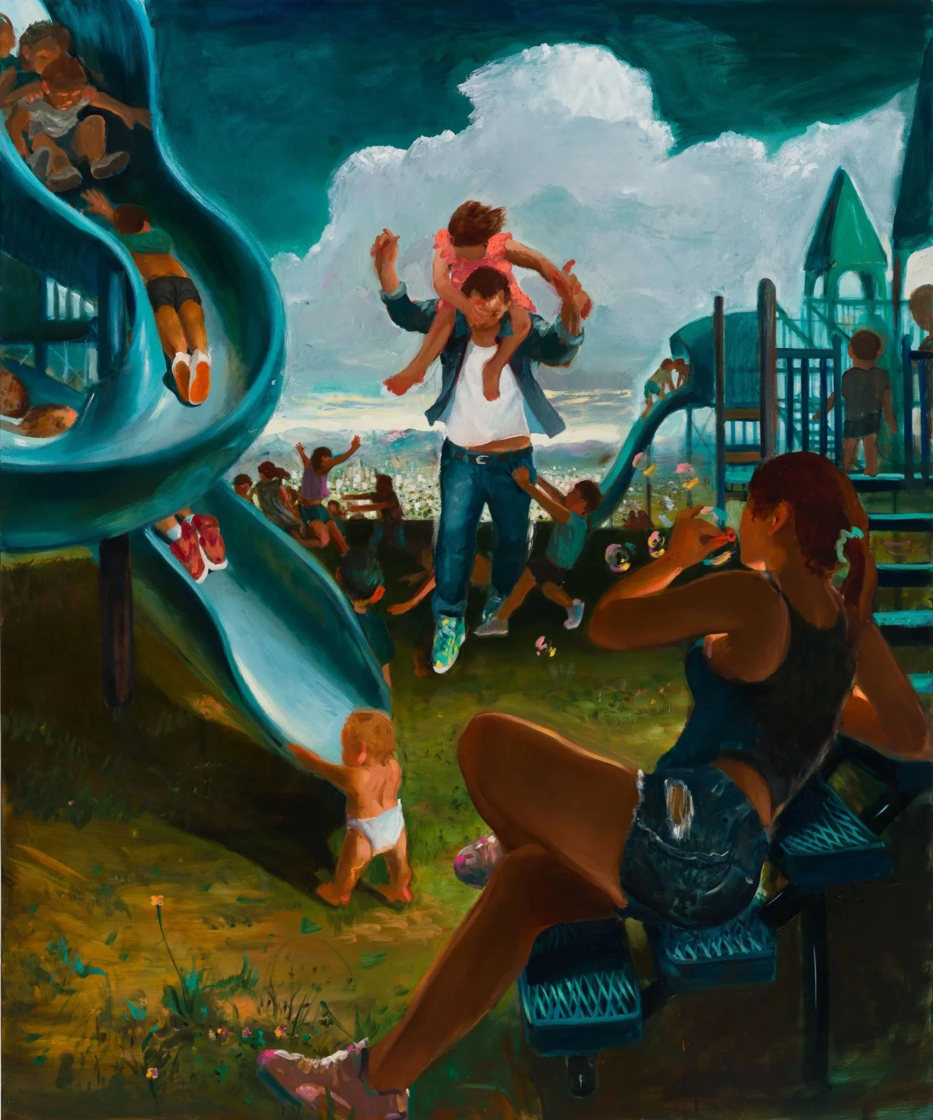 "Making of a Memory", 2023, oil on linen, 72 x 60 in. 