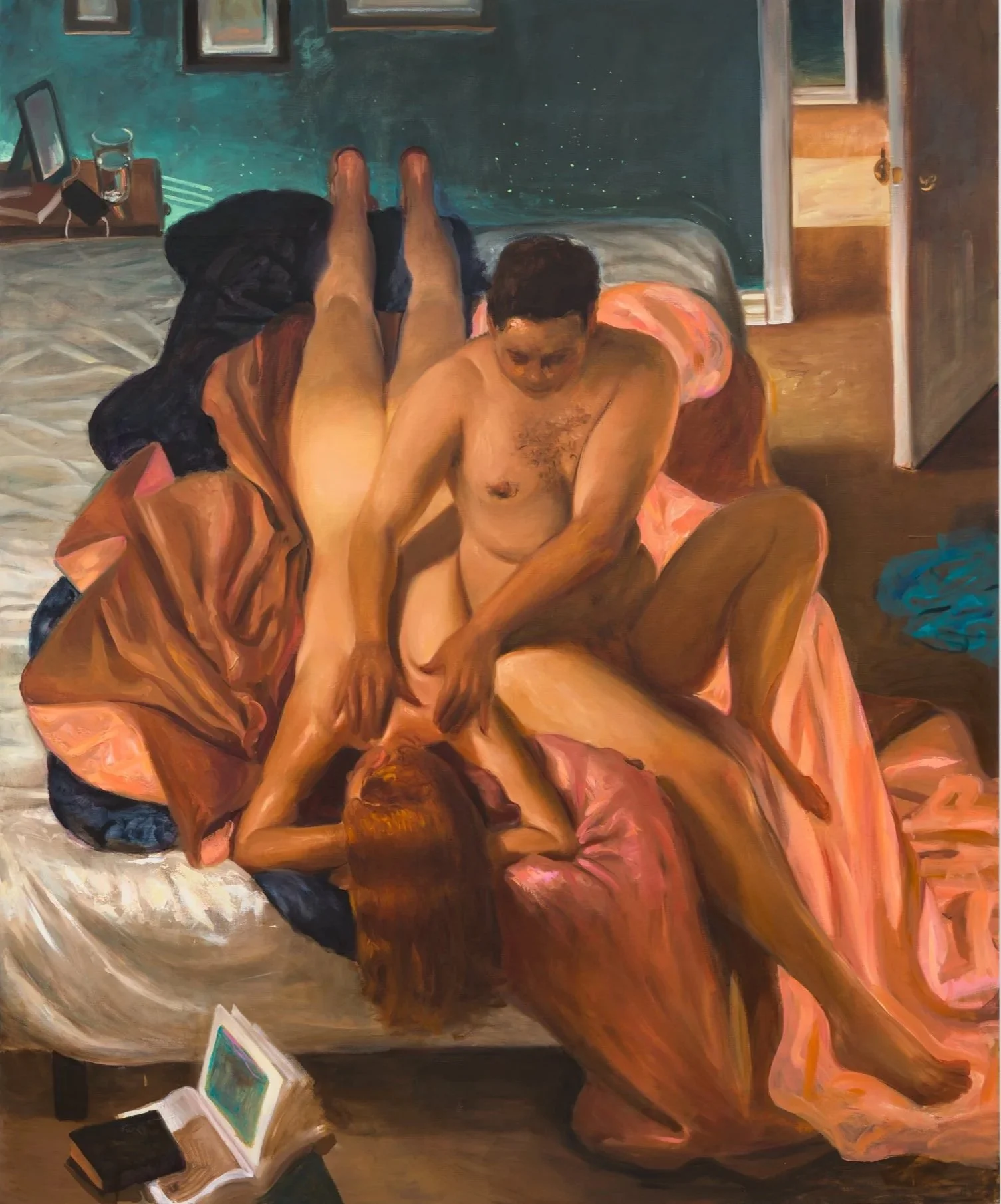 "Massage", 2022, oil on linen, 90.5 x 95.75