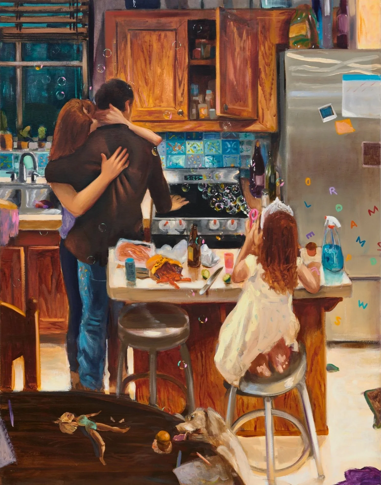 "Embrace", 2022, oil on linen, 63 x 49.25 in. 