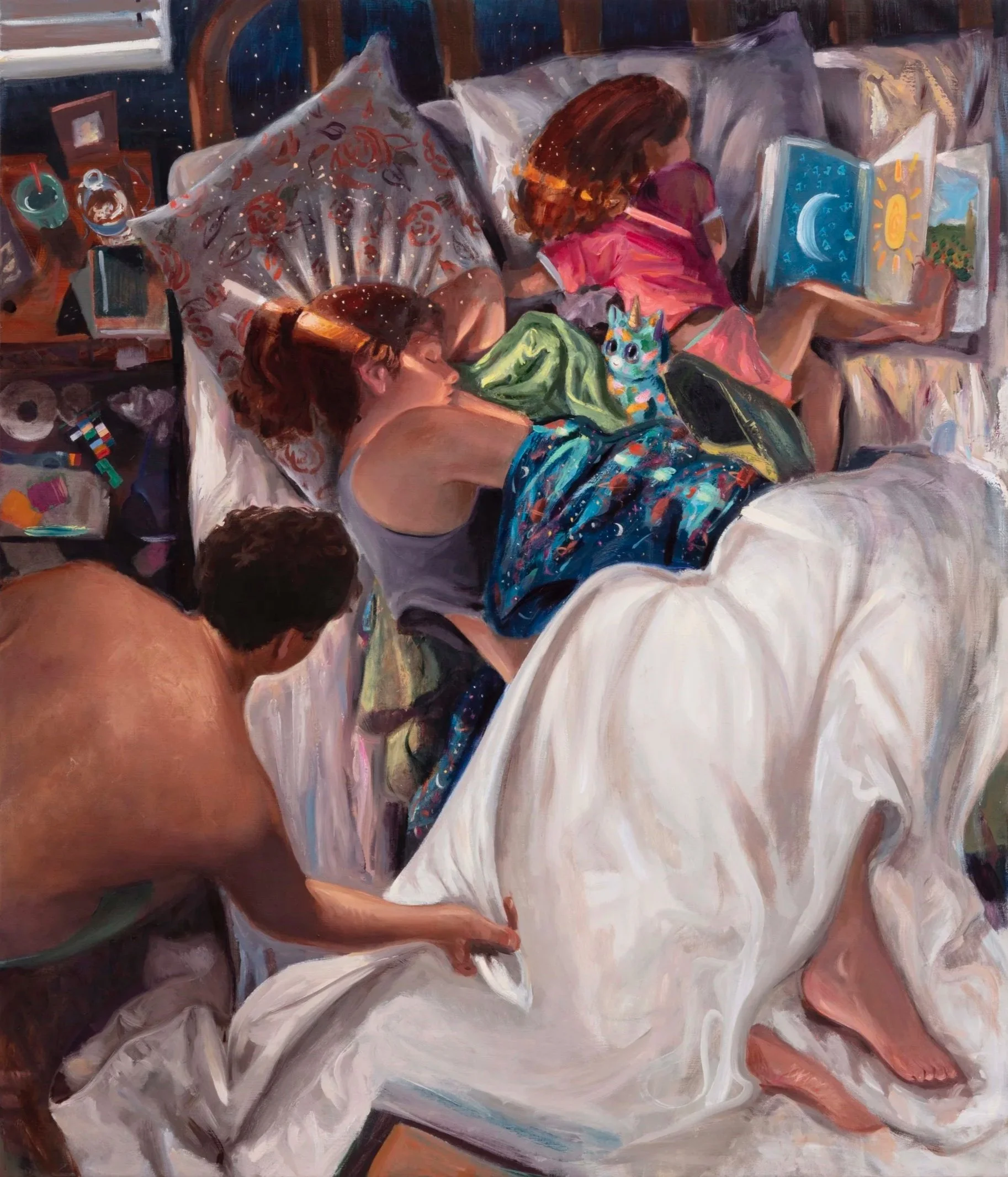 "Morning Light Beam" 2021, oil on linen, 56 x 48 in. 