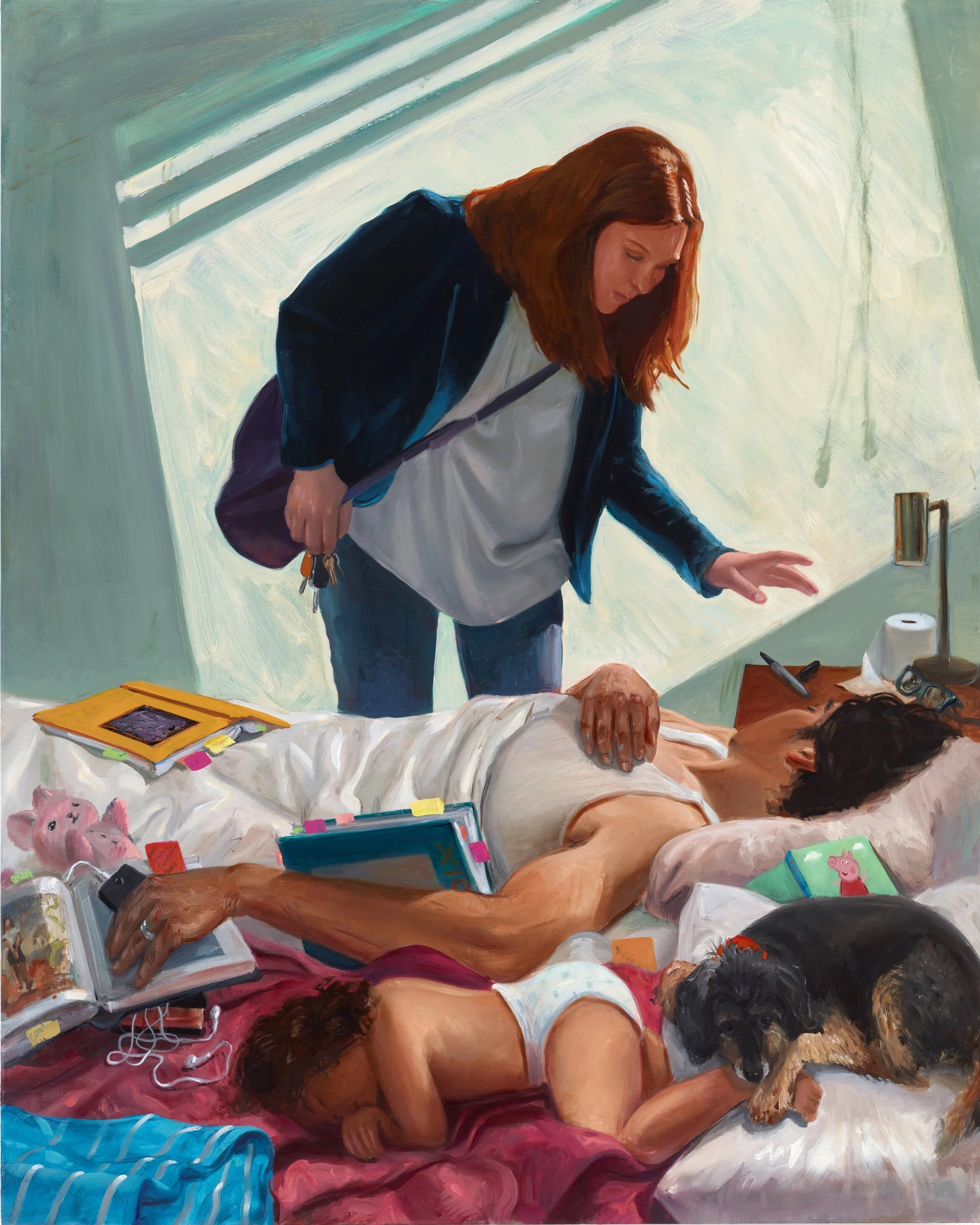 "Breaking the Snooze", 2020, oil on linen, 60 x 48 in. 