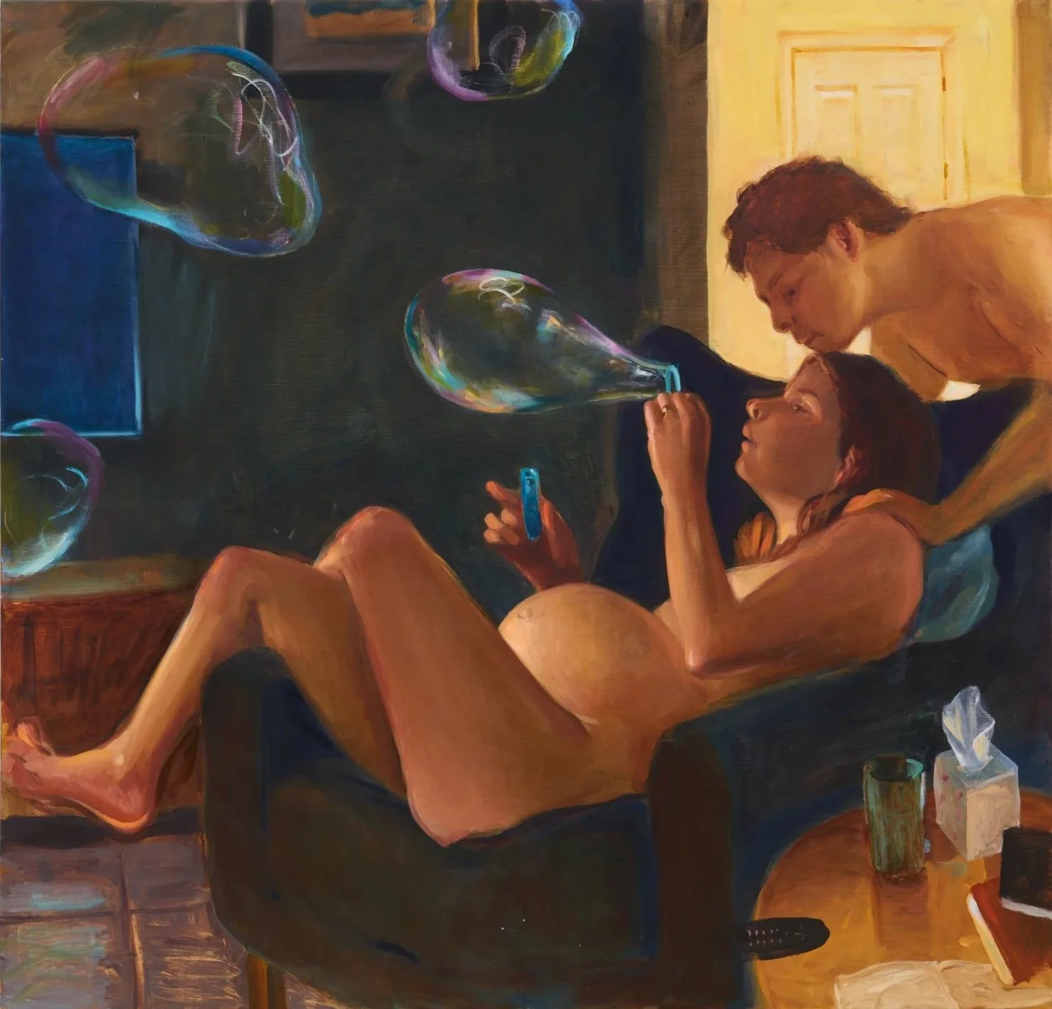 "Naked Anticipation" 2022, oil on linen, 50 x 48 in. 