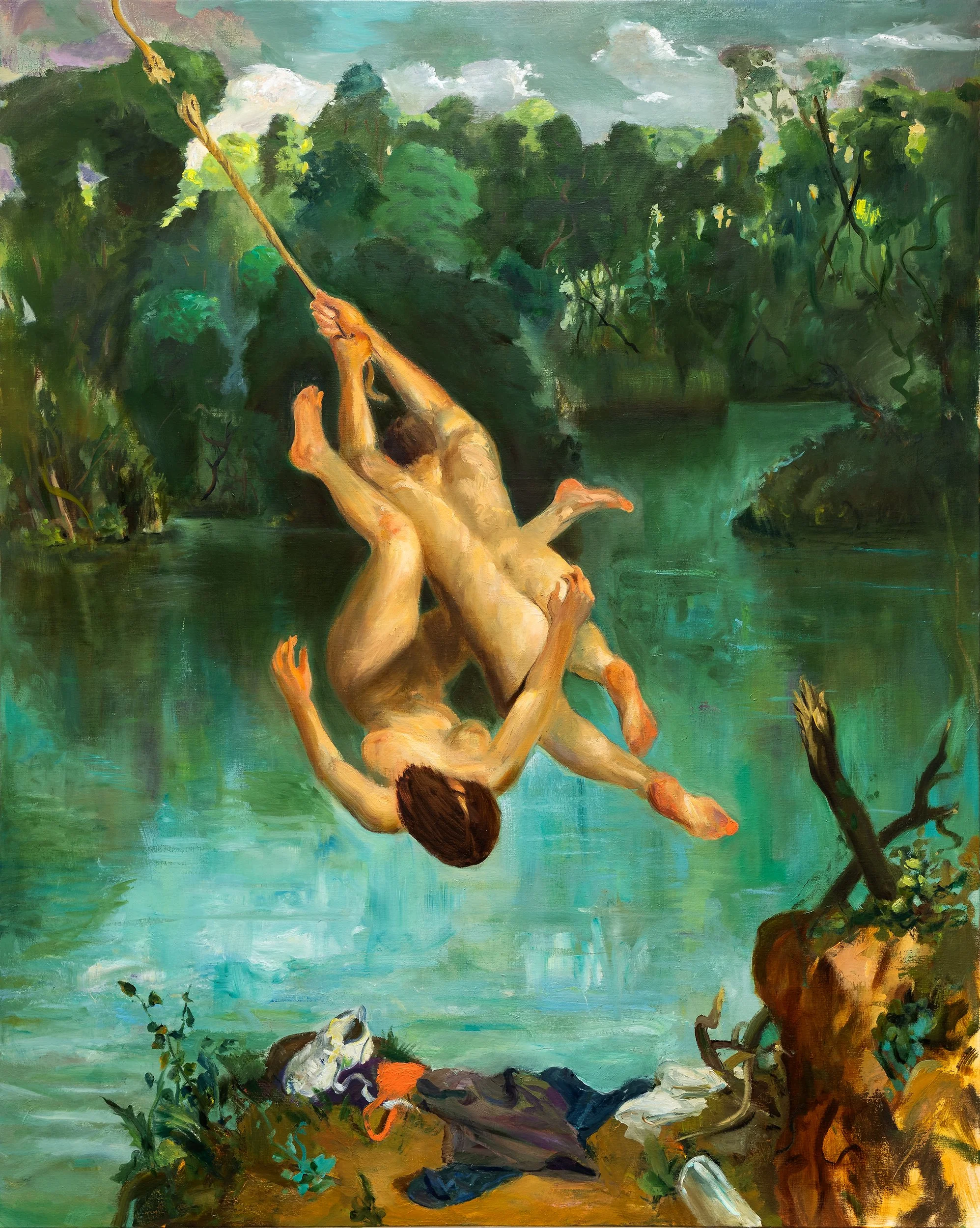 "Swimmers", 2025, oil on linen, 60 x 48 in.