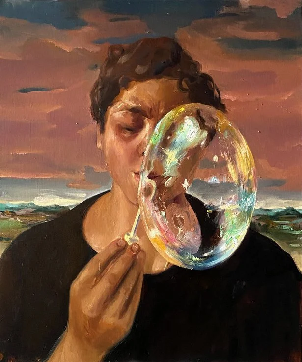 "Cool Horizon", 2023, oil on canvas 24 x 20 in. 