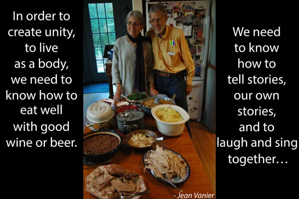 Door of the Day #422 Quotation from: Jean Vanier - Quoted on Facebook by Ryan Thurman, 10 July 2017 Photo: Ann &amp; John Cogdell at Thanksgiving in the 31st Street house (Photographer unknown) Originally created for Wittenberg 2017