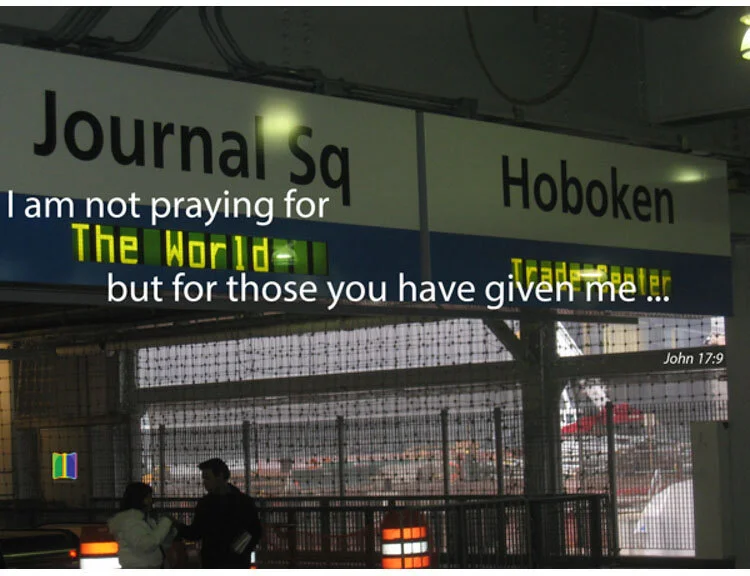Door of the Day #482 Quotation from: Jesus - John 17:9 (IEB) Photo: Thomas Cogdell - The World Trade Center subway entrance (post 9/11) Originally created for Wittenberg 2017
