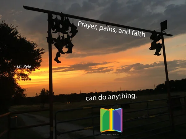 Door of the Day #379 Quotation from: J.C. Ryle - Quoted by Trey Kent on Facebook, 29 June 2017 Photo: Thomas Cogdell - Boot gate (evening), east of Austin, Texas Originally created for Wittenberg 2017