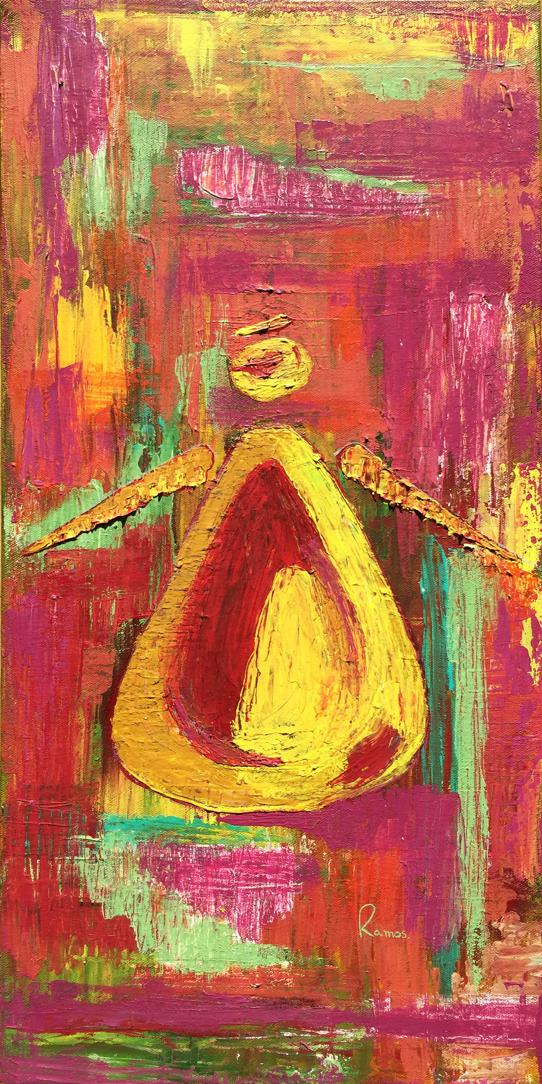 Angel en Primavera, Atlanta, GA, 2007. Acrylic on canvas, 24 x 12 inches.