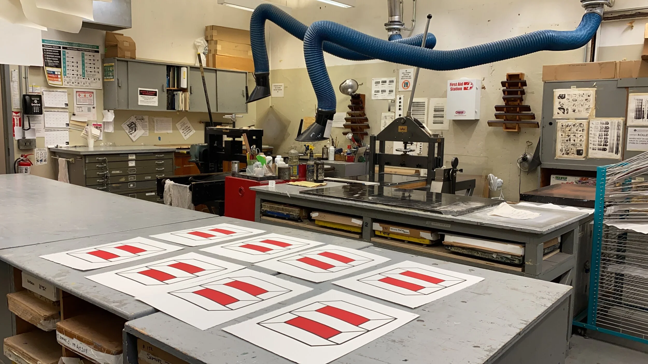  Printmaking studio, silk screen, ASLNY 2020 