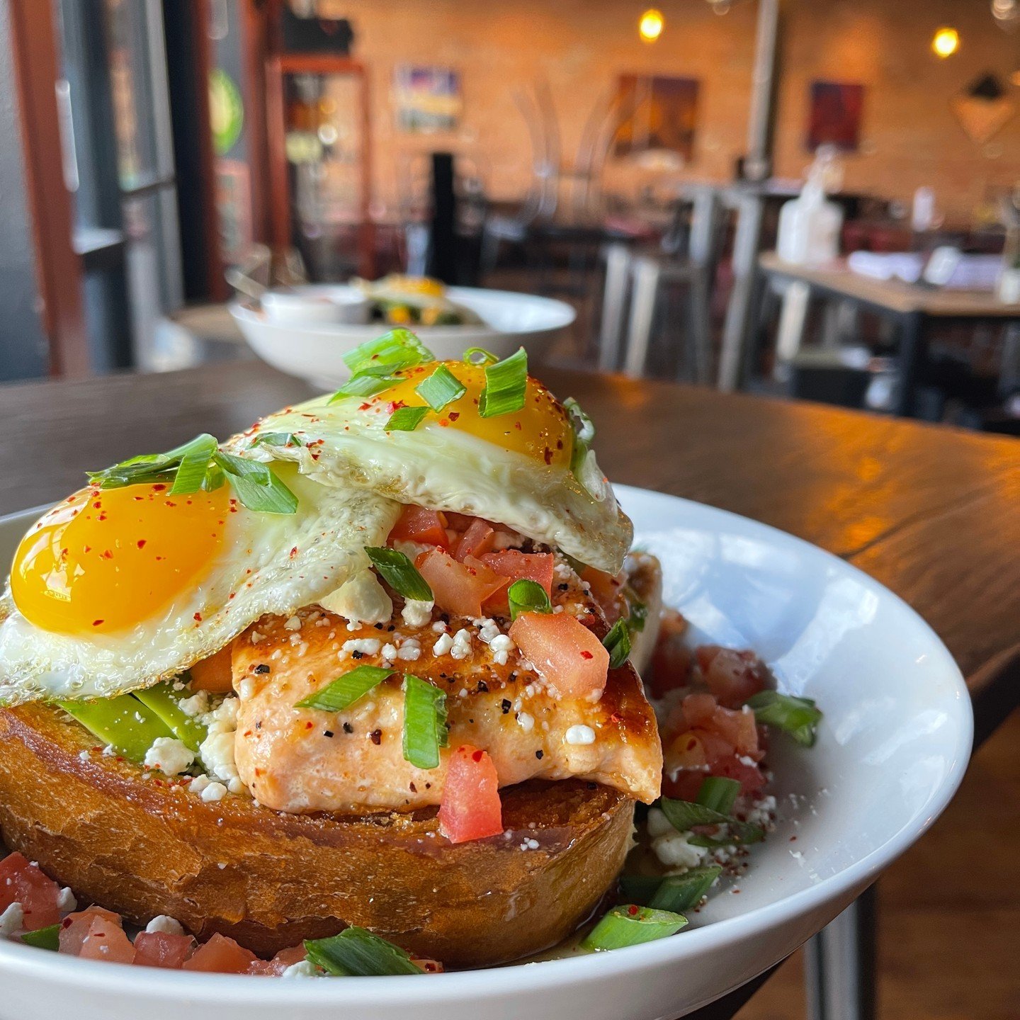 Savacado toast? Yes please. We've got brunch going 'til 2PM. Roll through for something delicious.